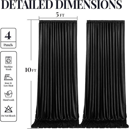 20x10ft Black Glitter Backdrop Curtain - Image 9