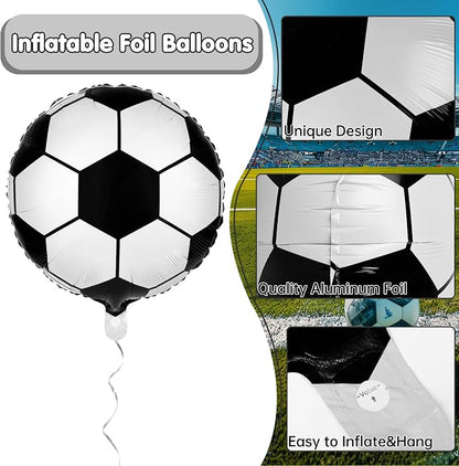 Fovths 12 Pieces Inflatable Soccer Balloons 18 Inches Soccers Foil Balloons - Image 3