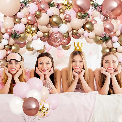 Rose Gold Balloon Garland Arch Kit, Party Decor. | Nude Pastel Pink, Matte White - Image 7
