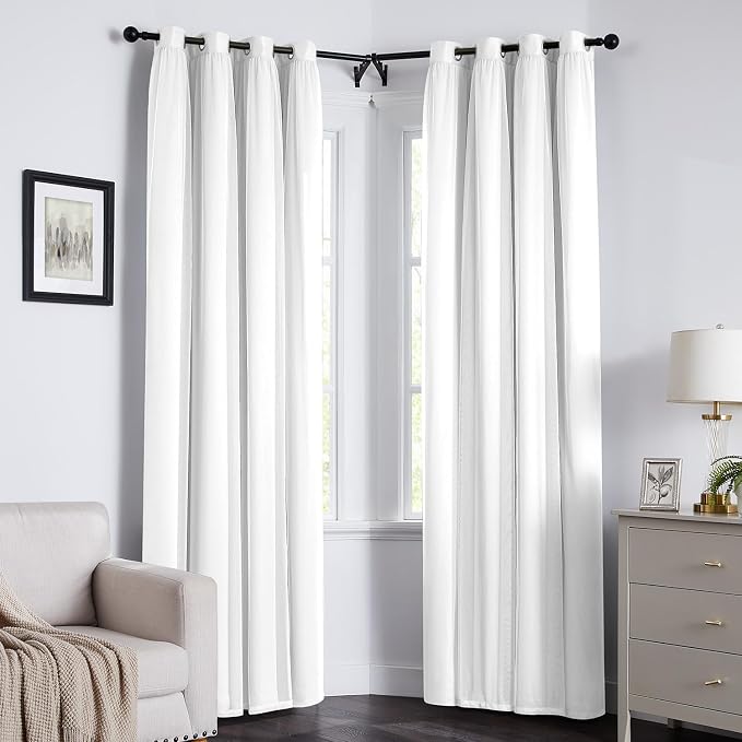 100% Blackout Curtains for Bedroom, Double Layer White Curtains, Room Darkening - Image 8