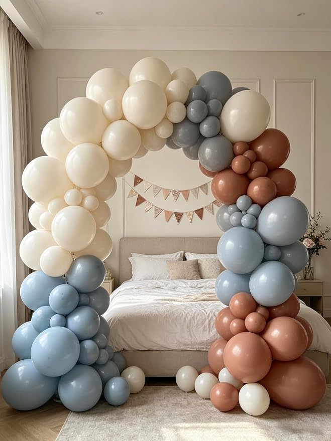 White Balloons 125 Pcs Different Sizes 18 12 10 5 Inch Sand White Neutral Latex - Image 7