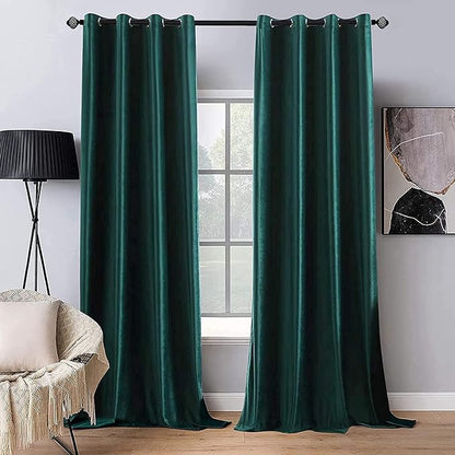 MIULEE Velvet Curtains Christmas Dark Green 52 x 90 Inch Length Set of 2 | by MIULEE