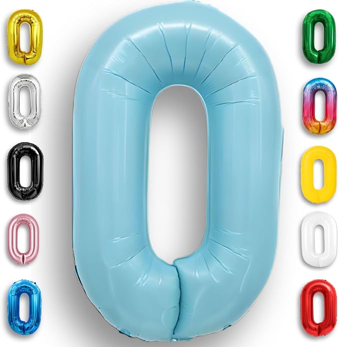 Candy Blue Number Balloon 0 Mylar Foil Balloons 16 Inch by Unknown