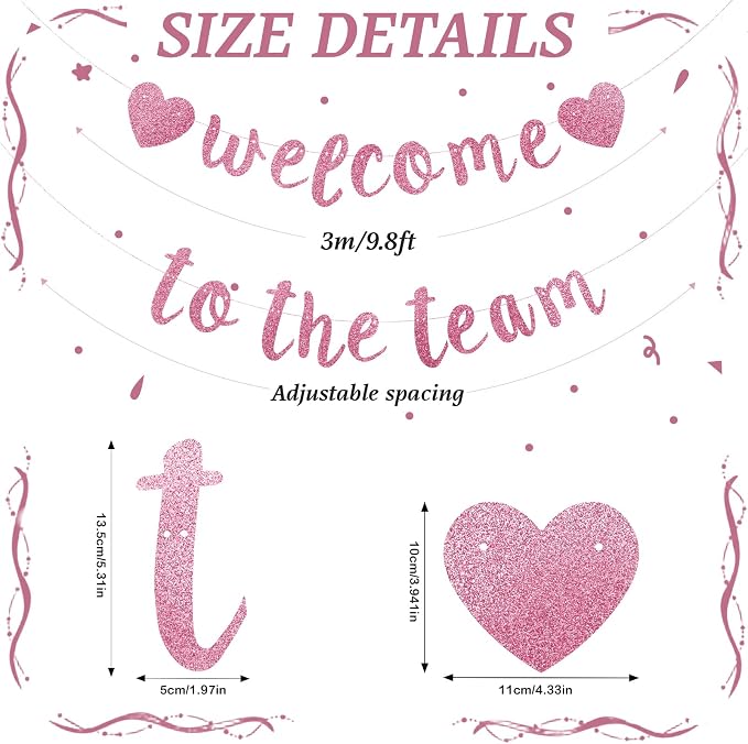 Welcome to the Team Banner Pre-Strung No DIY, Glitter New Employee Welcome - Image 2
