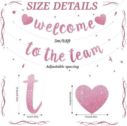 Welcome to the Team Banner Pre-Strung No DIY, Glitter New Employee Welcome - Image 2