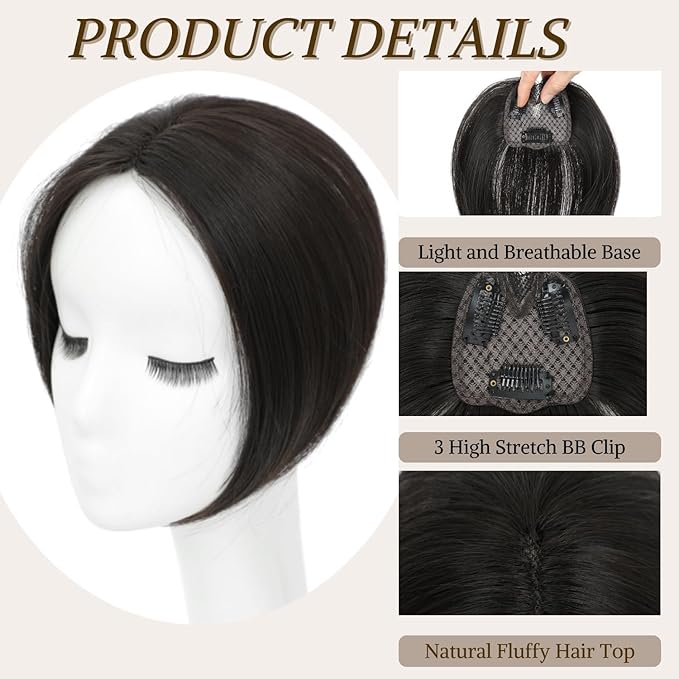 Hair Toppers for Women with Thinning Hair Extensions 360° 3D Toppers Hair Pieces for Women Clip Ins Fake Bangs Hair Pieces Perfect Solution for Stylish Upgrade