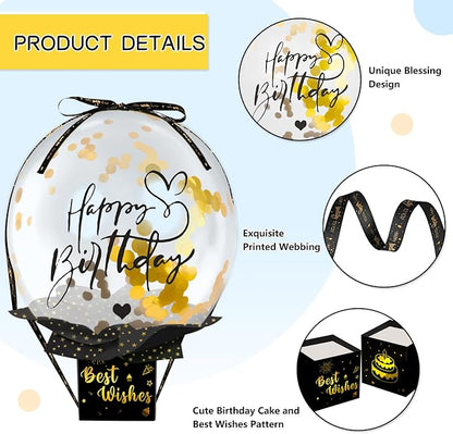 UQM Birthday Money Box for Cash Gift Pull, Funny Pull Money Balloon Box | Happy - Image 3