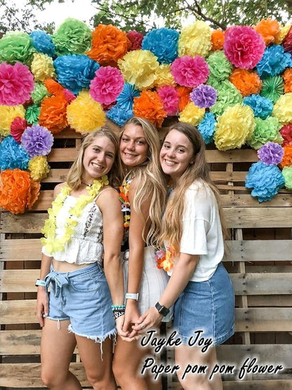 12pcs Colorful Paper Pom Poms Set - Image 4