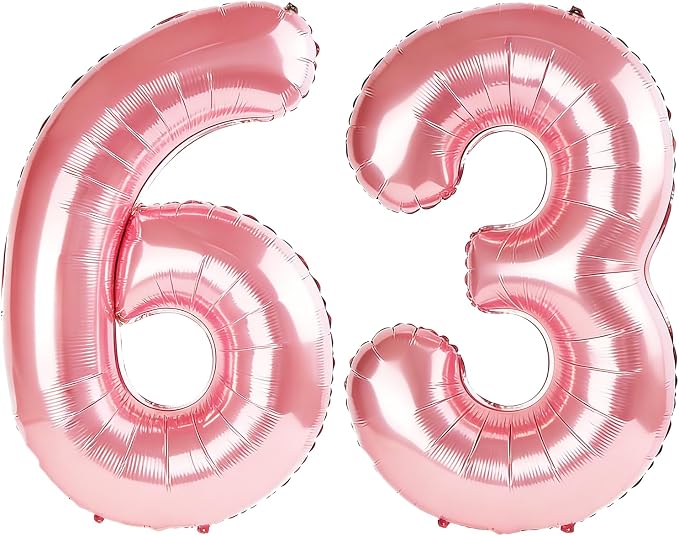 40 Inch Number 63 Balloons for 63rd Birthday Party Decorations, 0-100 Jewelry by FOBELEC