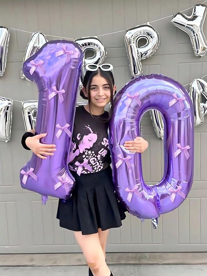 20 Balloon Number 40 Inch Purple Balloons - Image 3