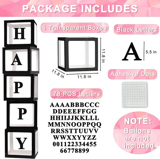 Black Clear Balloon Boxes, Baby Boxes - Image 2