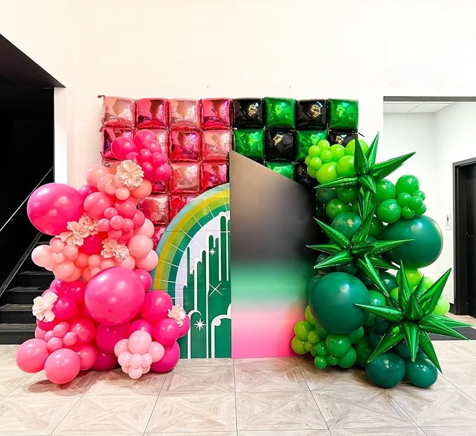 Hot Pink Square Foil Balloon Wall - Image 5