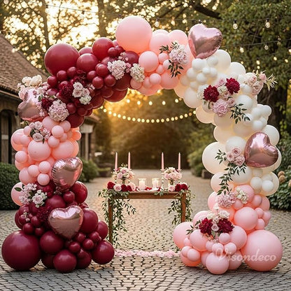 Burgundy Pink Balloon Arch Kit Birthday Decorations, 131 Balloons | 6 Rose Gold - Image 2