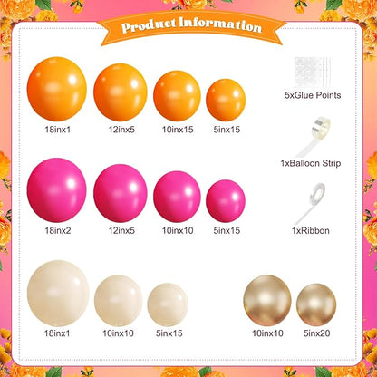 Pink and Orange Balloon Arch Kit - Image 2