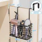 OVICAR Hair Dryer Holder - 3-in-1 Hair Tool Organizer Blow Dryer Holder Adjustable Height Wall Mounted/Cabinet Door Bathroom Organizer Storage for Hair Dryer, Flat Irons, Curling Wands, Straighteners