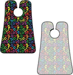 Waterproof Beard Trimming Bib, Non-Stick Hair Catcher for Men Shaving, Grooming Apron for Husband Dad, Black Rainbow Cheetah Leopard Print Shave Bib