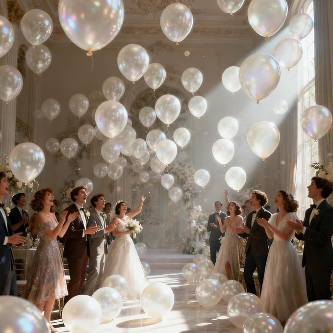 412pcs Pearl White Balloons Different Sizes 18 12 10 5 Inch - Image 7