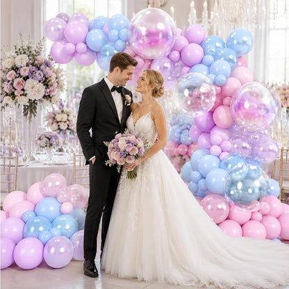 Pink Blue Purple Balloons Arch Kit - Image 7