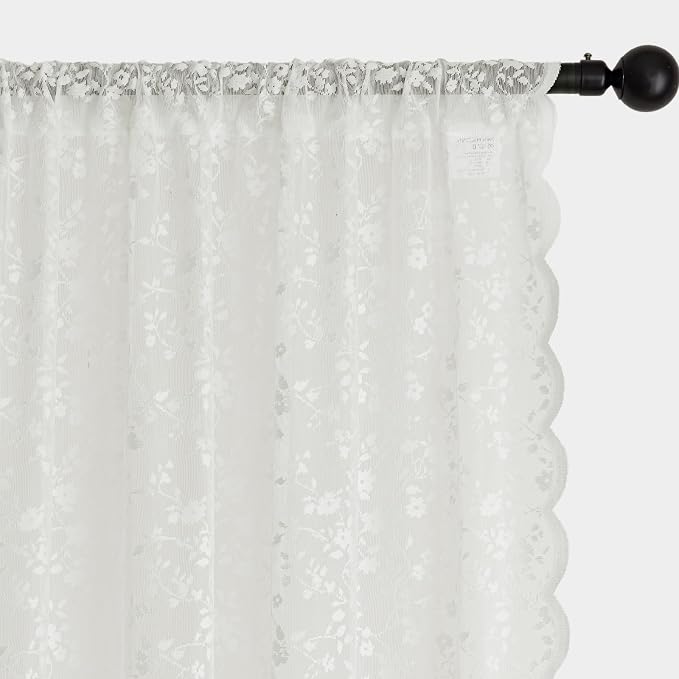 Anmao Vintage Lace Sheer Curtains 45 Inches Long - Image 6