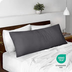 Bare Home Microfiber Body Pillow Cover - Ultra Soft - Cooling Pillowcase - Double Brushed - Pillowcase with Zipper Closure - Easy Care (20''x54'' Body Pillow Cover, Forged Iron Grey)