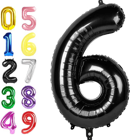 Number Balloons 40 Inch Black 5 Balloon by Argthjy