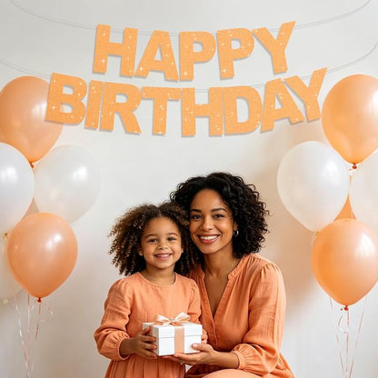 BEISHIDA Pre-Strung Light Orange Happy Birthday Banner Party Sign Decor | - Image 6