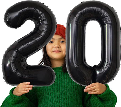 Number Balloons Black Party Balloon - Image 4