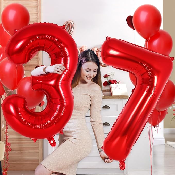 Red Number 7 Balloon 40 Inch, Big Large Foil Helium Number Balloons, Jumbo - Image 6