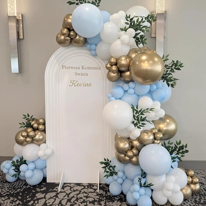 First Communion Blue Balloons Arch Kit 160Pcs, Baptism God Bless Balloon - Image 7
