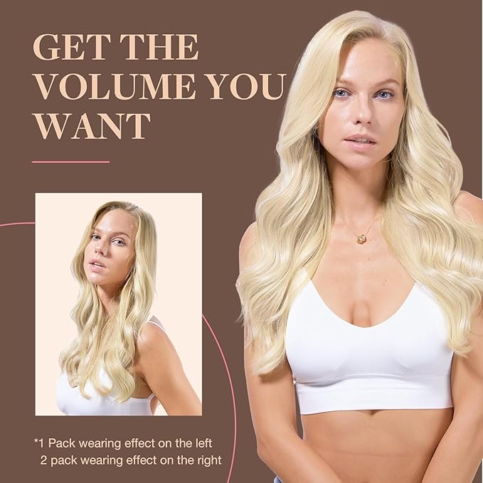 GOO GOO Clip in Hair Extensions Real Human Hair, Remy Human Hair Extensions Clip ins for Women, Natural Human Hair, 22inch 120g 7Pcs, #1000