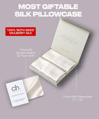 SUNDAYSILKS™ Premium Silk Pillow Cases | 100% Mulberry Silk Pillowcase with Zipper, Real 22 Momme Grade 6A Silk, Standard Queen, King Size [Off White]