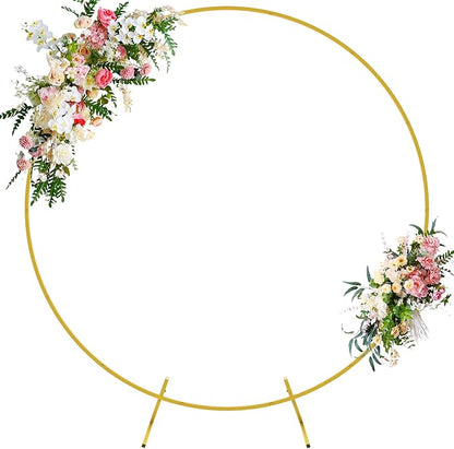 Round Backdrop Stand 6FT Gold Metal Circle Balloon Arch Frame | Metal Circle by Wokceer