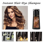 Hair Dye Shampoo, Natural Hair Color Shampoo for Gray and White Coverage, Suitable for Women & Men 200ml (Dark brown)