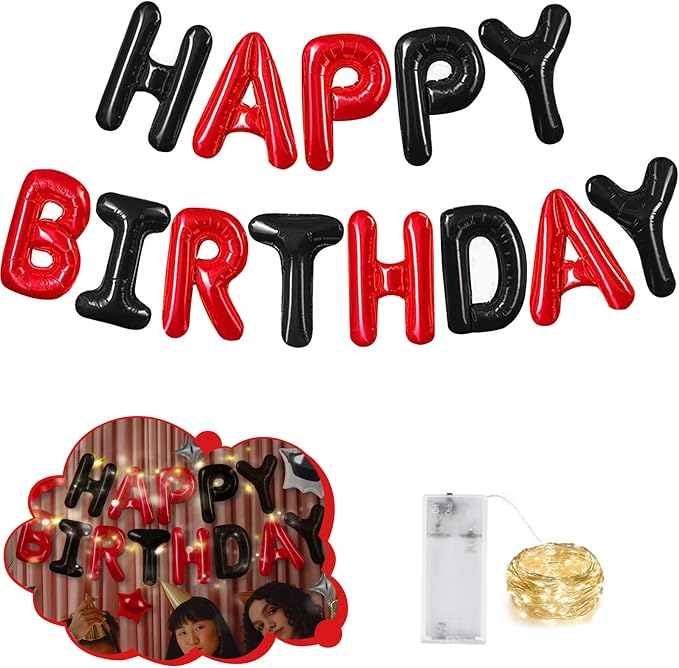CANREVEL Happy Birthday Banner Decorations + Sign Balloons, by CANREVEL