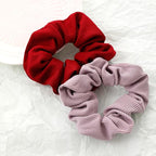 2-Piece Women's Winter Volumizing Hair Tie - Knitted Plush Hair Tie, Thickened Elastic Hairband, Suitable for Ponytails, Comfortable Hair Accessory (Pink)