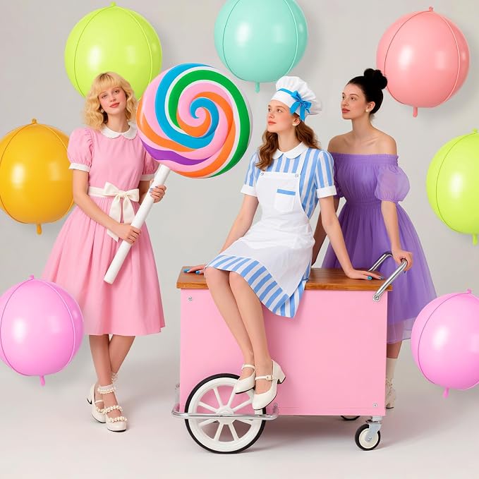Pastel Colorful Round Foil Balloons 9 pcs - Image 7