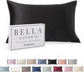 Bella Coterie Luxury Silk Pillowcase for Hair and Skin | 30 Momme | 100% Pure 6A Mulberry Silk | Super Soft | Perfectly Plush [Standard, Jet Black]