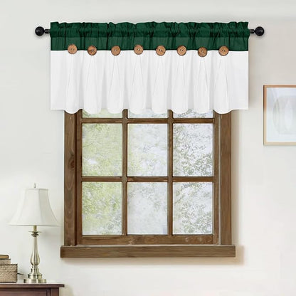 Farmhouse Valance Curtains, Boho Cotton Linen Kitchen Valance, Country Rod - Image 5