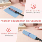 AMIJEAL Oversize Silicone Heat Resistant Mat for Hair Tools, Curling Iron Mat, Hot Tools Holder, Portable Flat Iron Hair Straightener Pad Cover for Travel Vanity Salon(14.2" x 11.0")