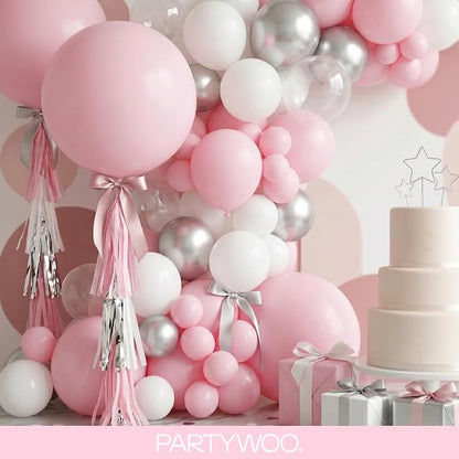 PartyWoo Light Pink Balloons 99pcs Different Sizes of 36 18 12 10 5 Inch Pastel - Image 8