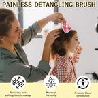 Mini Hair Brush,Cute Detangling Travel Hair Brush,Soft Bristles for Effortless Tangle Removal,Detangler Hairbrush for Women Men Boys Girls Kids Wet Dry All Hair Types (Pink Grid, Mini)