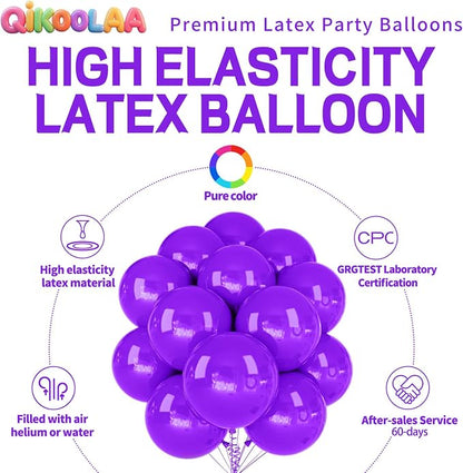 32Pcs Purple Big Balloons 18 Inch, Round Large Latex Party Balloons - Image 2