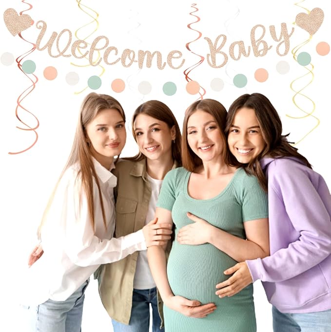 Sage-Green Pink-Beige Baby-Shower Party-Decorations - Image 6