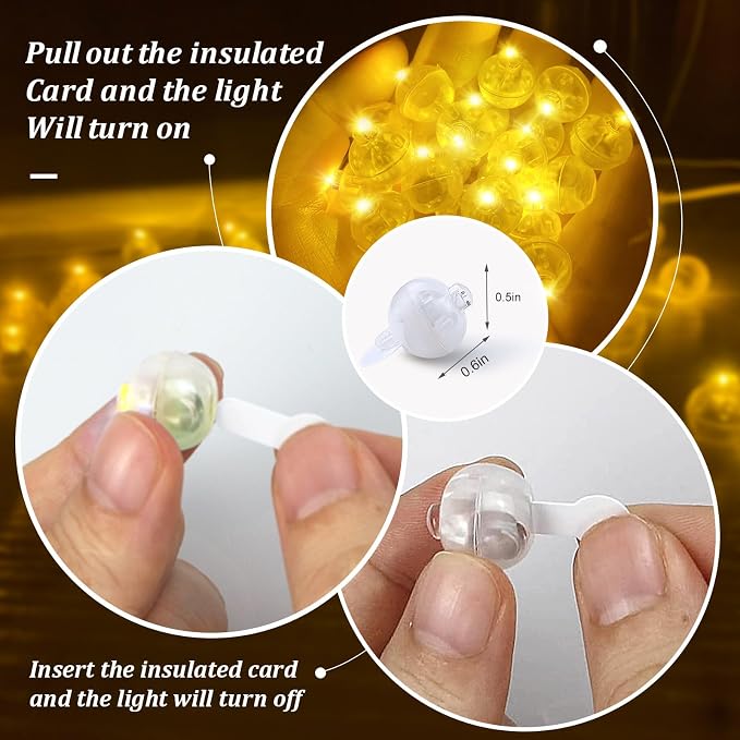 50pcs LED Yellow Balloon Light Mini Tiny LED Light, Small Round Led Ball Lamp - Image 2