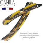 Camila Paris CP3374 French Hair Barrettes Clips for Women, Handmade, Girls Side Slide-in Barrette Clip, Hair Accessories for Women. Strong Hold No Slip Grip Fashion Durable Styling, Made in France