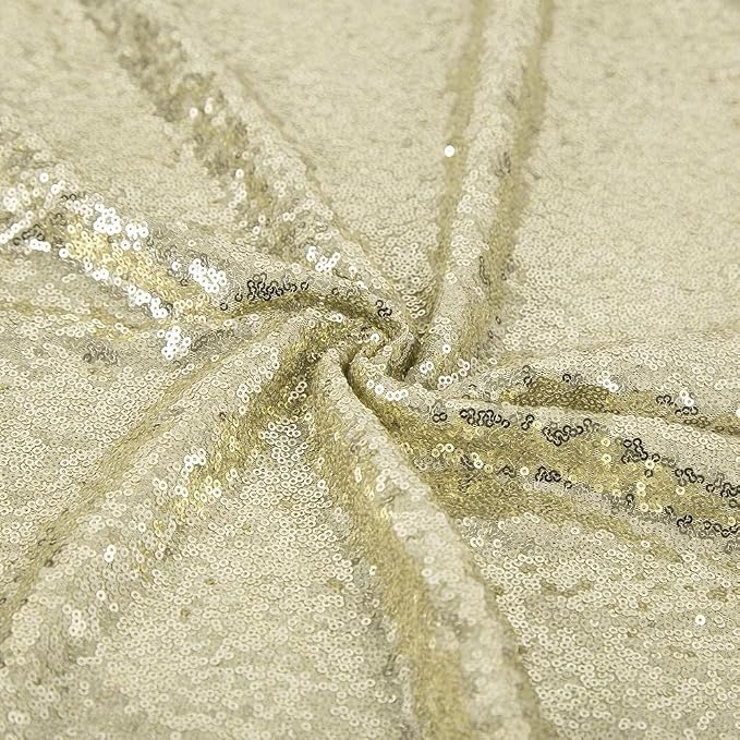 JYFLZQ Champagne Sequin Backdrop Curtains 8ft x 8ft 1 Panel Glitter Photo Booth - Image 4