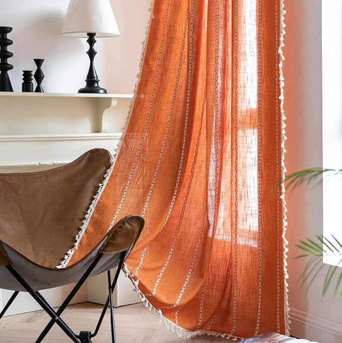 Sutuo Home Orange Boho Curtains by SutuoHome