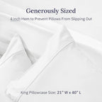 California Design Den King Size Pillowcase Set - 400 Thread Count, 100% Cotton Sateen, Set of 2 Pillow Covers, Soft and Breathable - Antique White