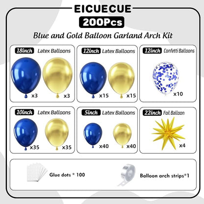 Navy Blue and Gold Balloons Garland Arch Kit - Image 2