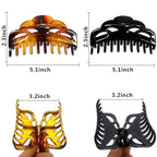 Large Hair Clips for Thick Hair Plastic Big Claw Clips Updo Hair Styling Accessories for Women Strong Hold Jumbo Hair Jaw Clips(Arc-Black+Brownish)